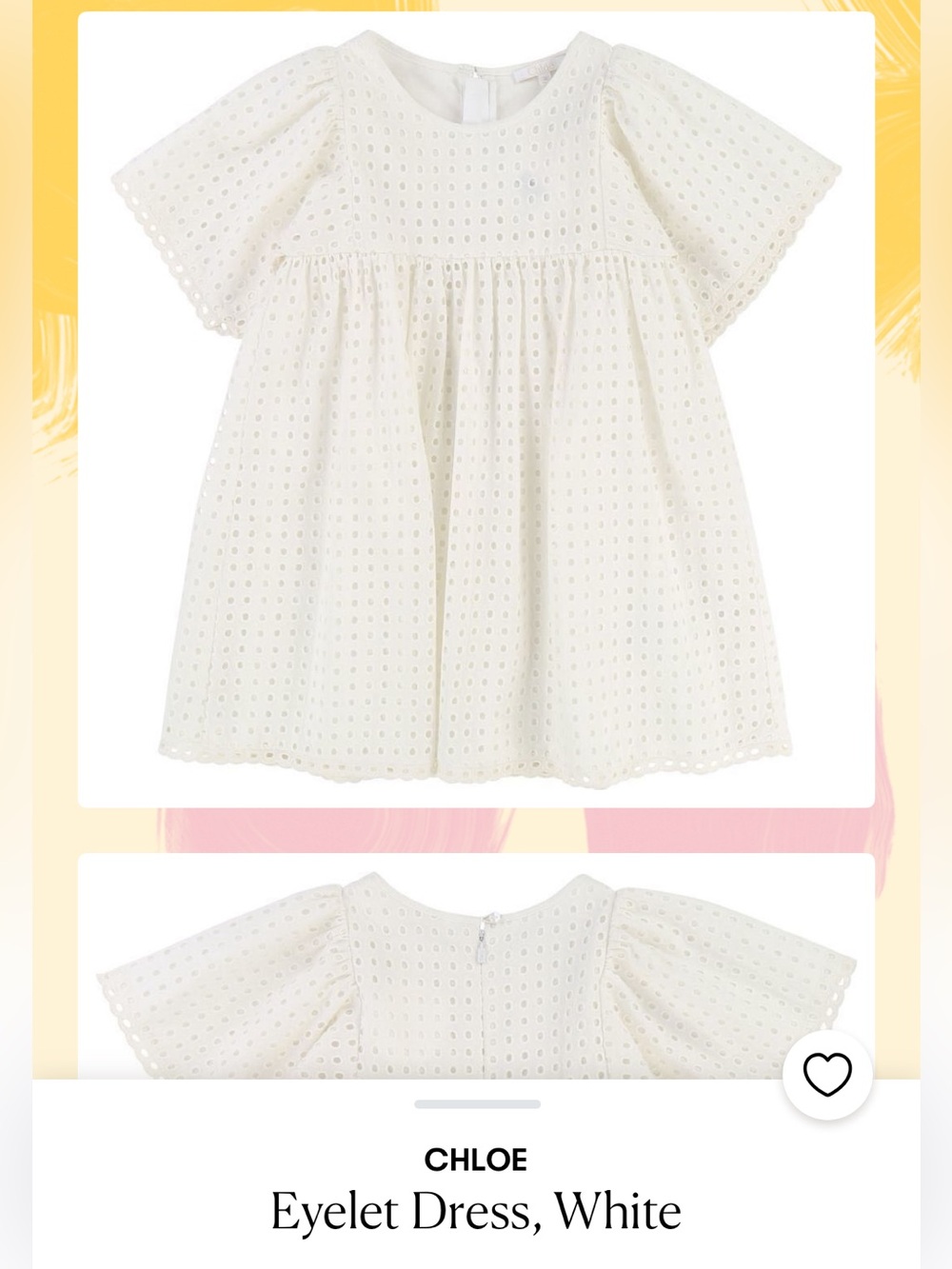 CHLOE Eyelet Dress, White